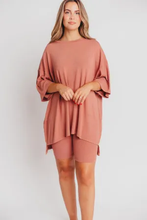 All Weekend Long Set - Short Sleeves - in Blush