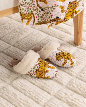 Bagheera - Quilted Faux Fur Slippers - Blush