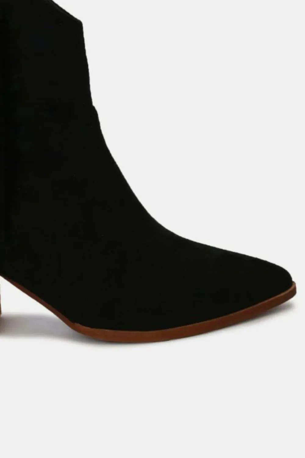 Black Suede Fringe Ankle Boots