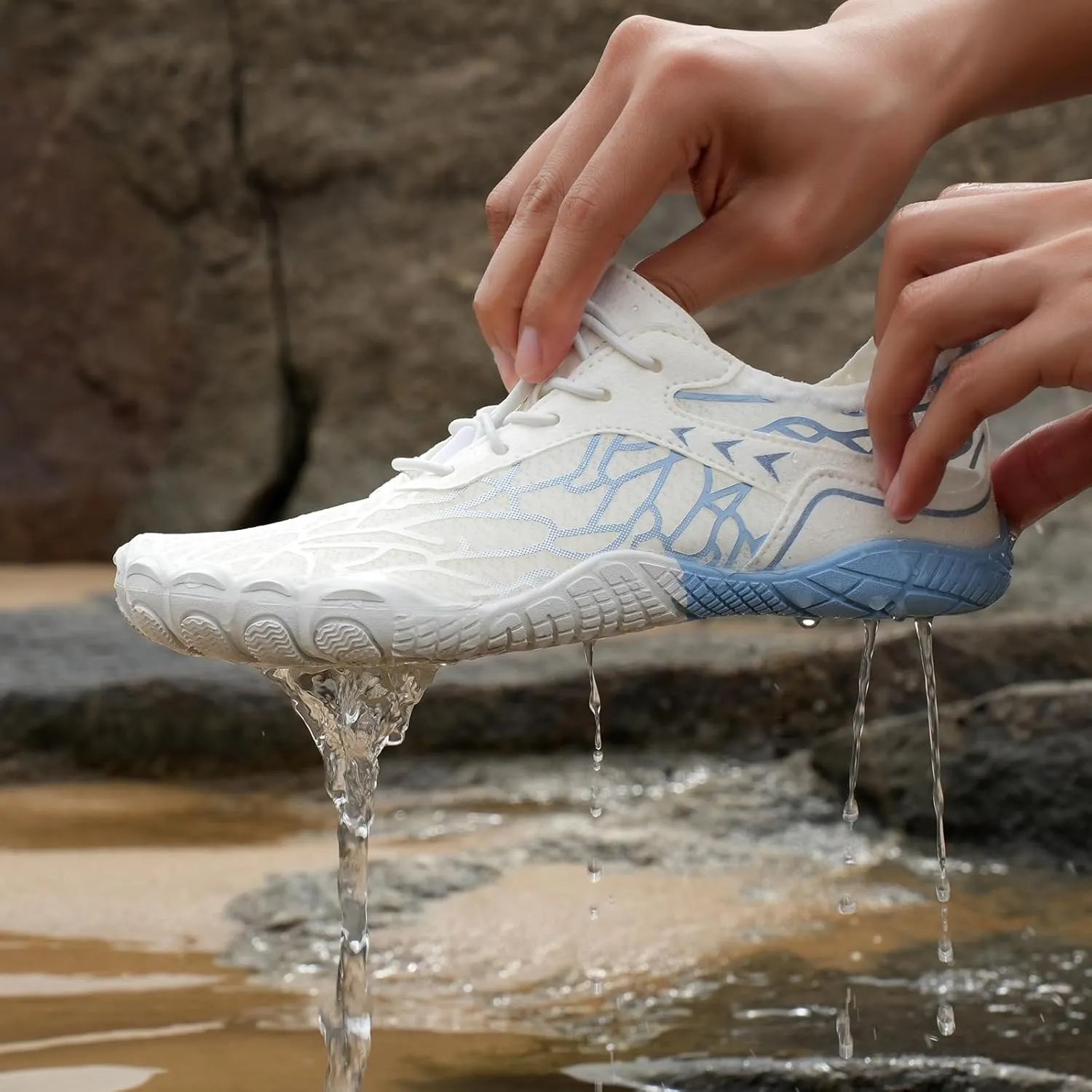Breathable Barefoot Shoes for Women Men Breathable Waterproof Water Shoes, Lightweight Quick Dry Minimalist Footwear Zero Drop Trail Running Boots Footwear with Non-Slip Sole & Wide Toe Box