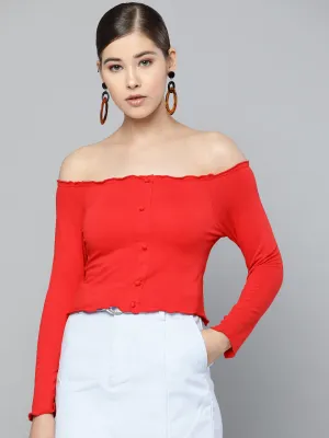 Cabbage Finish Off Shoulder Top