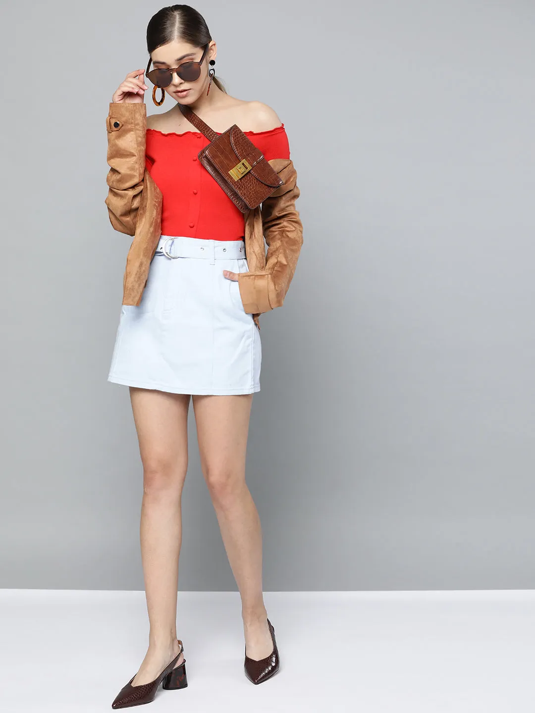 Cabbage Finish Off Shoulder Top