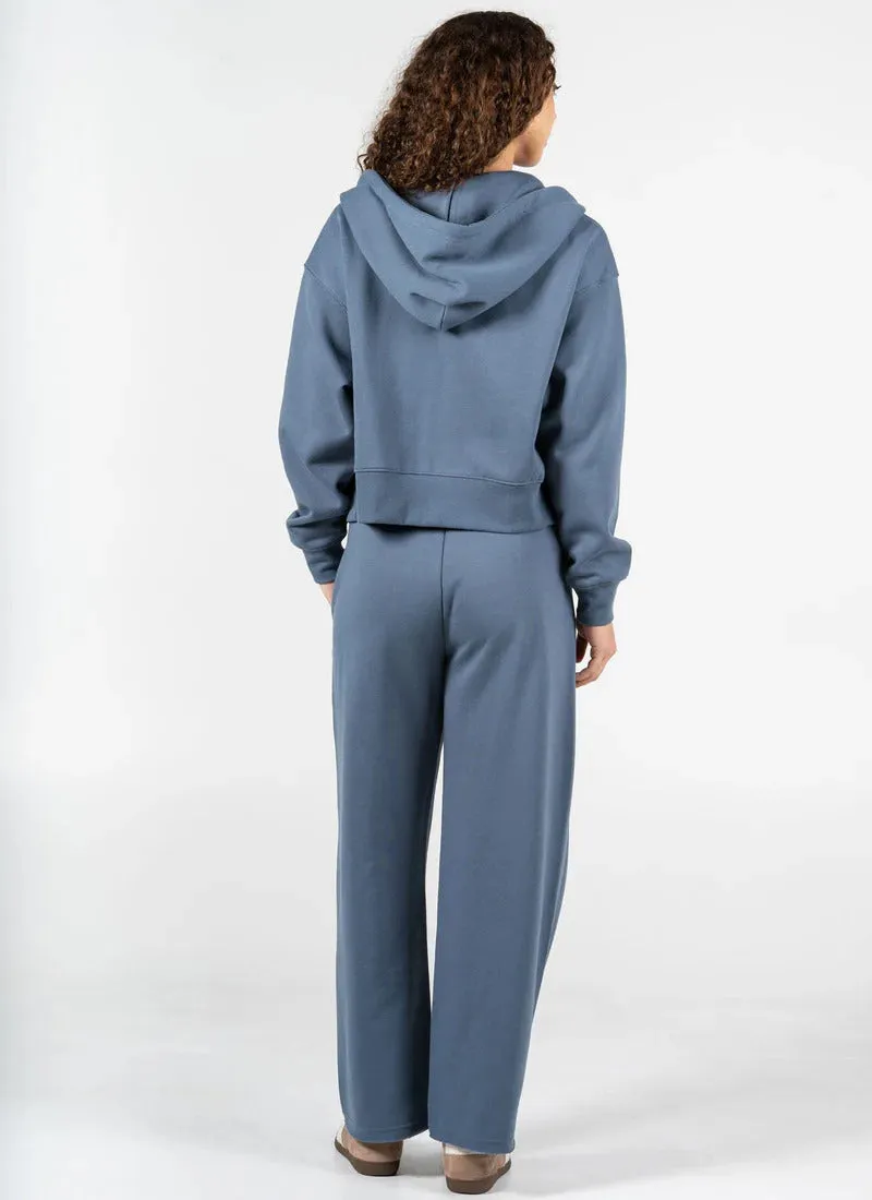 C'est Moi Women's Crop Zip-up Hoodie - Teal