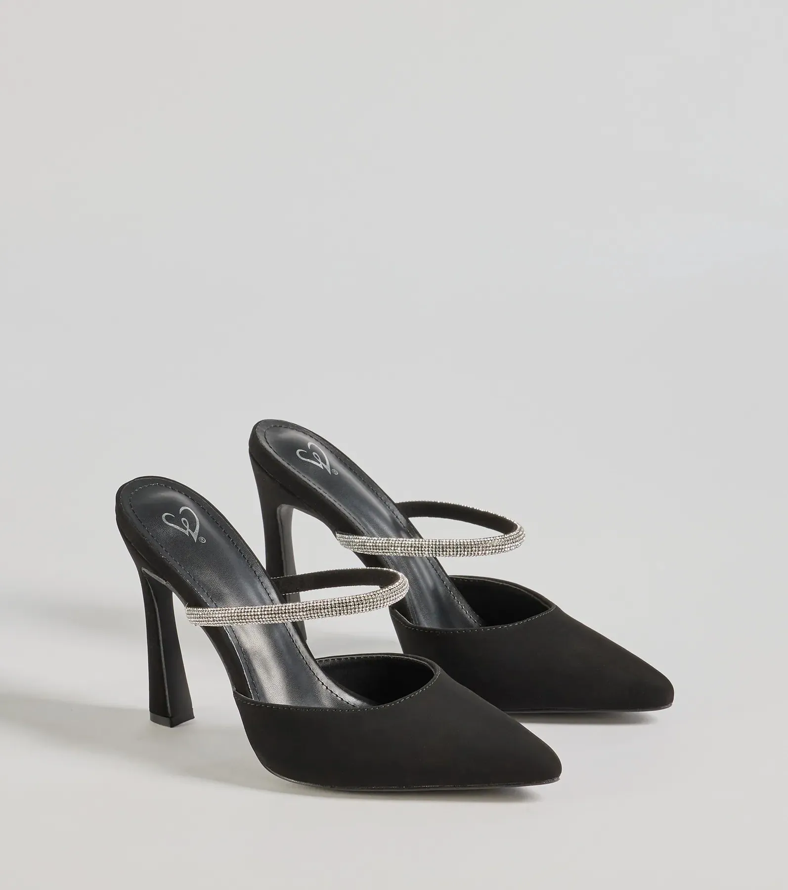 Chic Shine Rhinestone Strap Stiletto Pumps