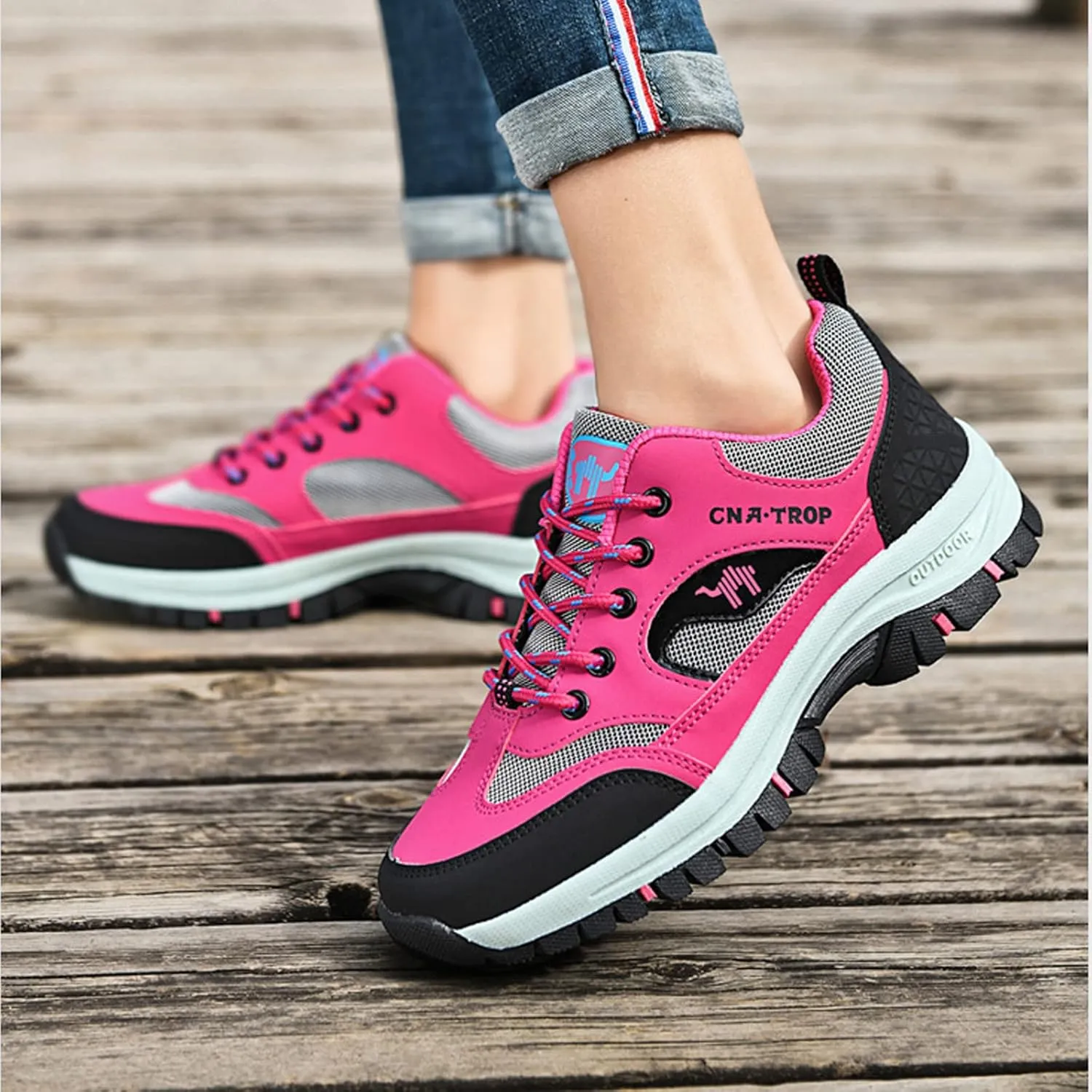 DirraBra Women's Outdoor Hiking Orthopedic Shoes,Lightweight Non-Slip Sneakers Waterproof Breathable Trail Trekking Running Shoes