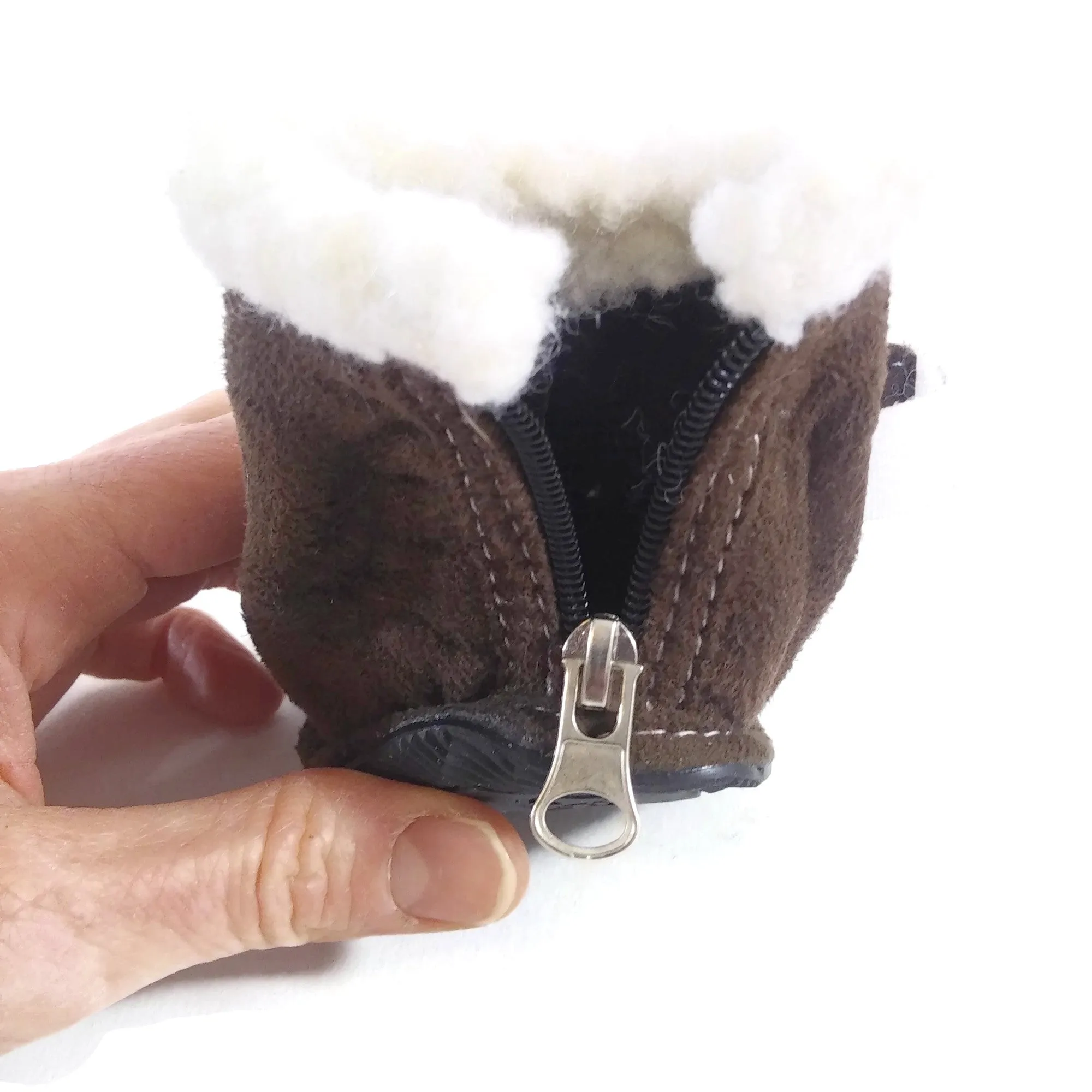 Dogs Winter Boots Outdoor Dog Warm Boot Paws Protector Small Brown Pet Shoes
