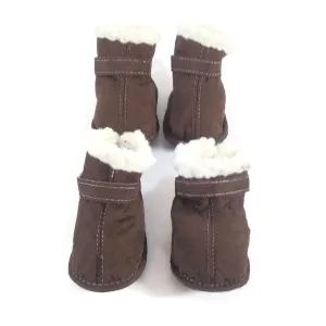 Dogs Winter Boots Outdoor Dog Warm Boot Paws Protector Small Brown Pet Shoes