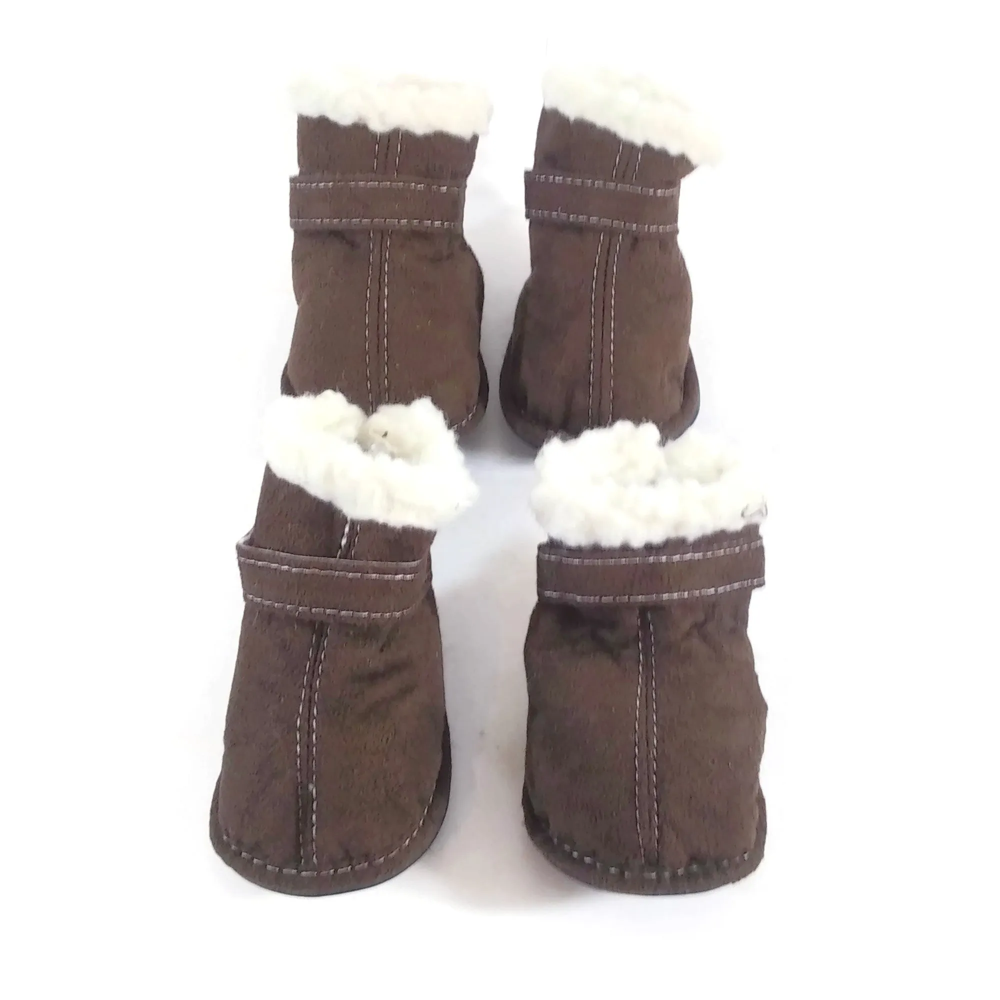 Dogs Winter Boots Outdoor Dog Warm Boot Paws Protector Small Brown Pet Shoes