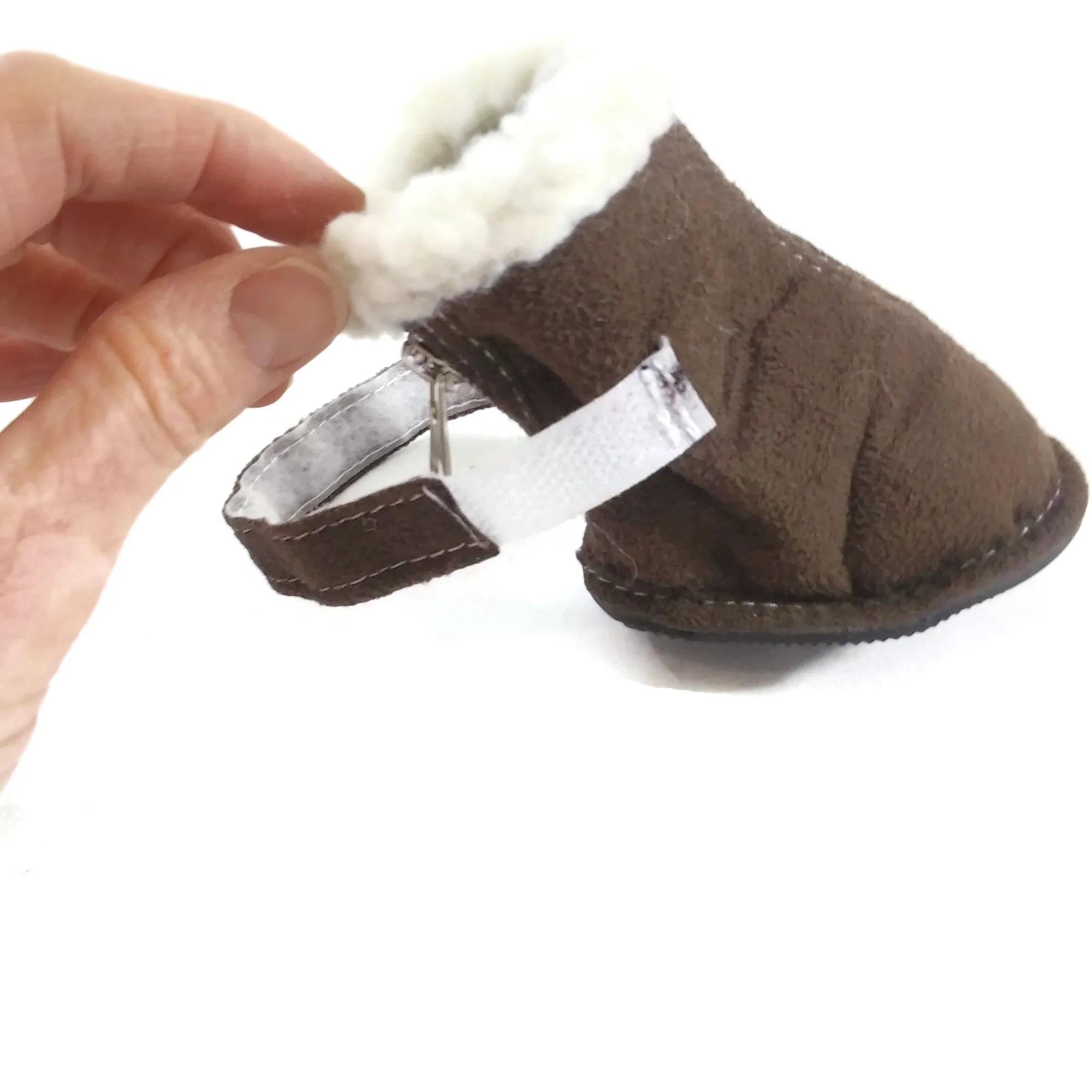 Dogs Winter Boots Outdoor Dog Warm Boot Paws Protector Small Brown Pet Shoes
