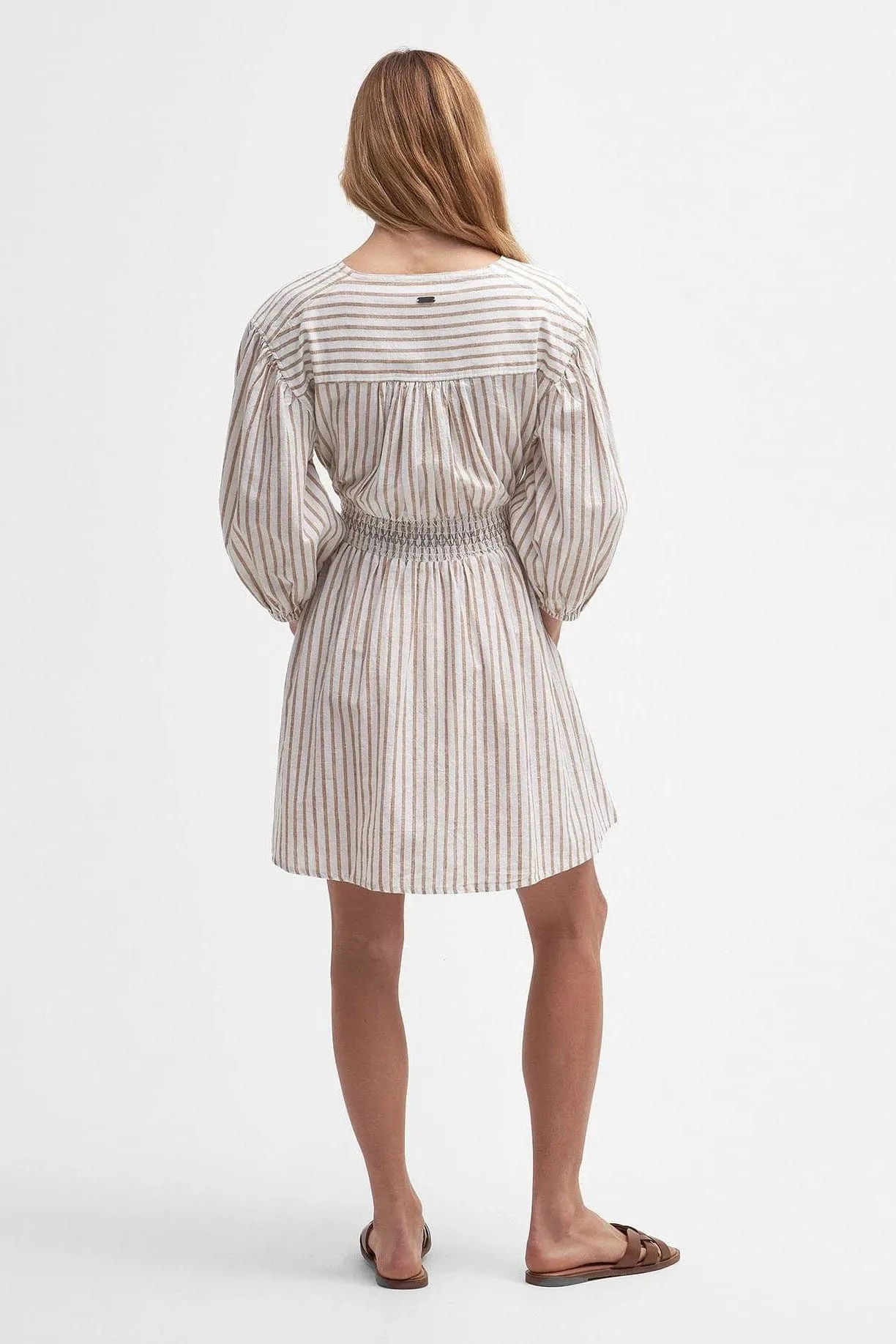 Ella Striped Mini Dress - White/Tasmin