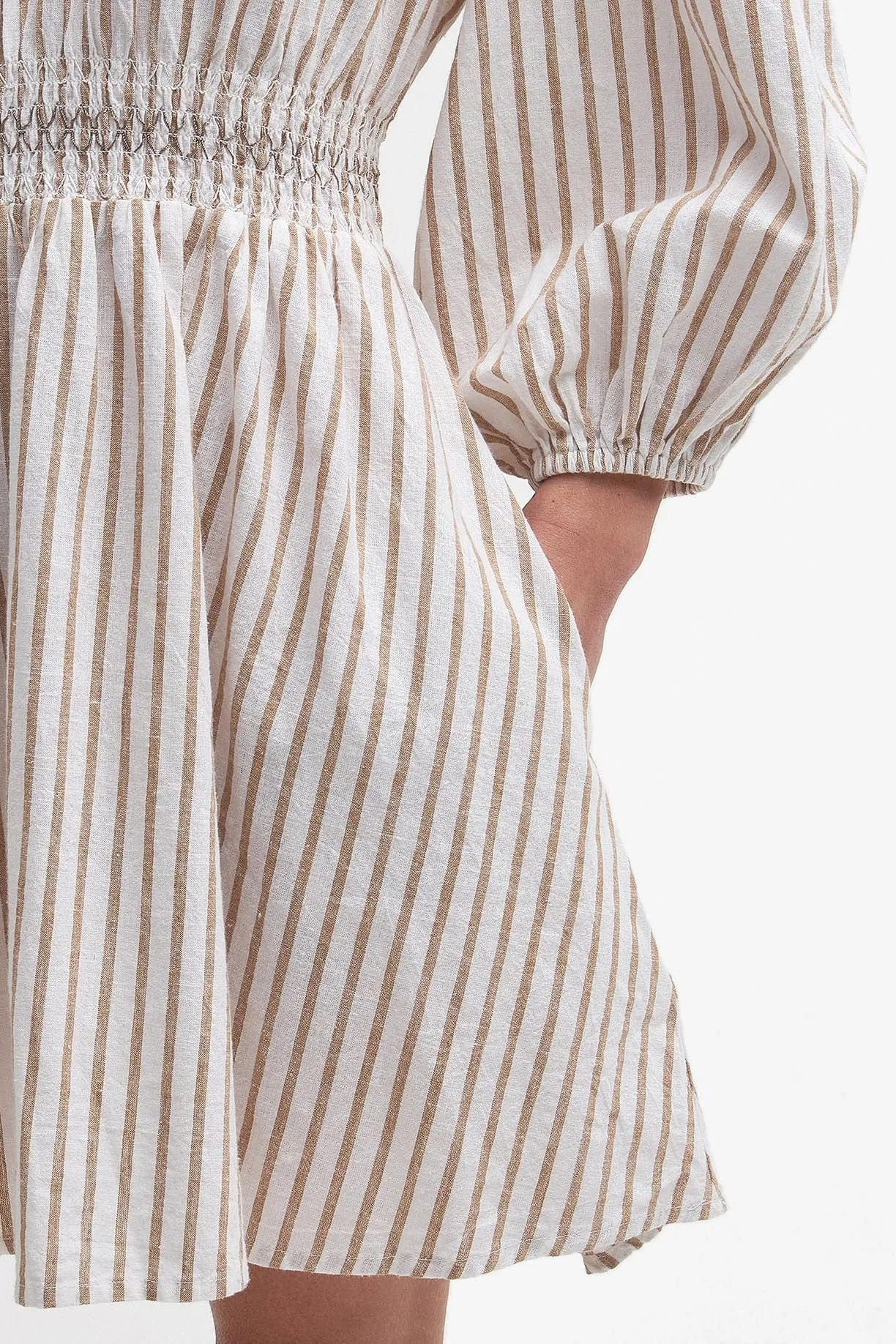 Ella Striped Mini Dress - White/Tasmin