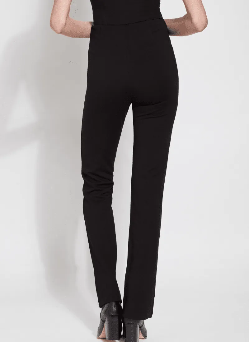 Elysse Fit‑and‑Flare Ponte Pants – Black | 33" Inseam by Lyssé