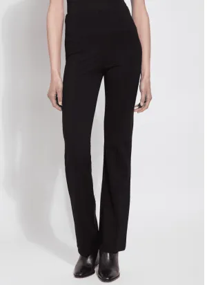 Elysse Fit‑and‑Flare Ponte Pants – Black | 33" Inseam by Lyssé