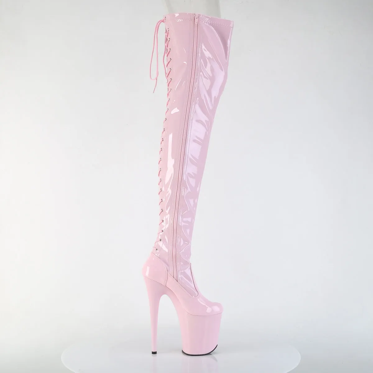 FLAMINGO-3850 Baby Pink Pleaser Pole Dancing Thigh Boots