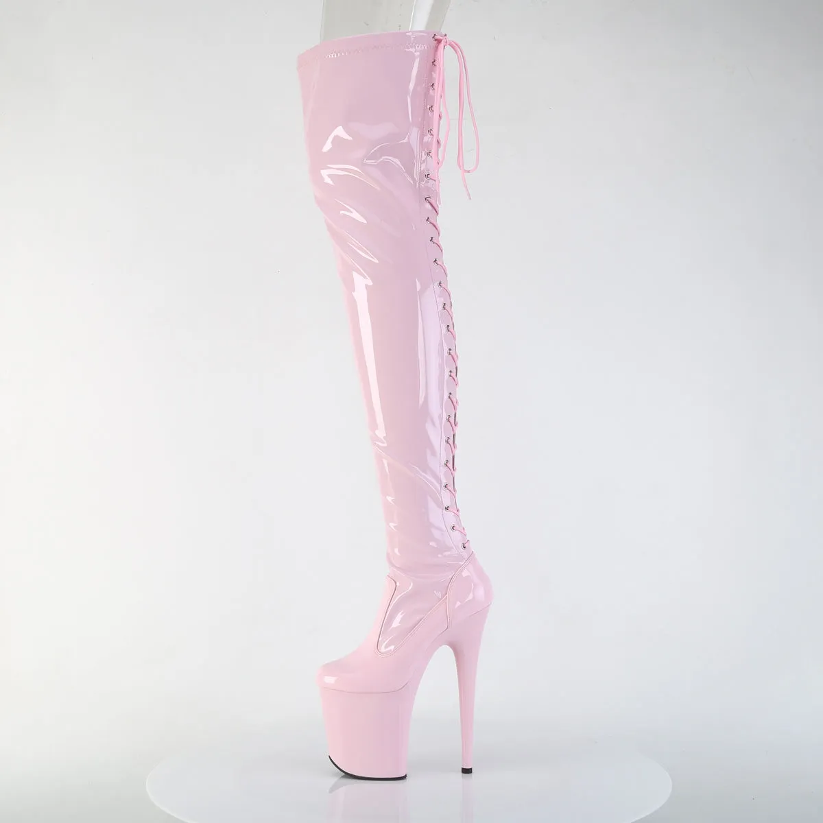 FLAMINGO-3850 Baby Pink Pleaser Pole Dancing Thigh Boots