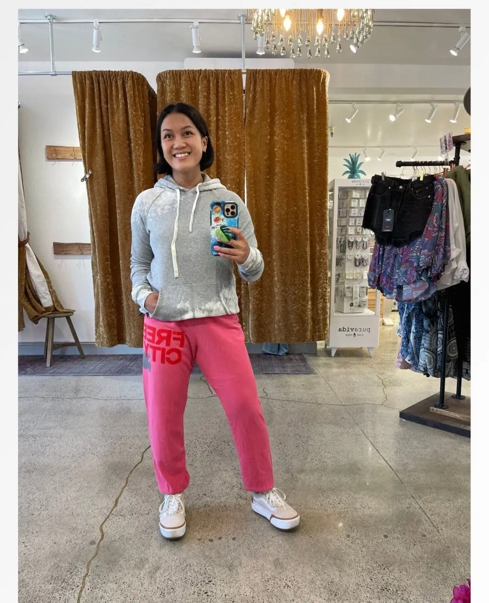 Free City Large Sweatpants Pink Silver