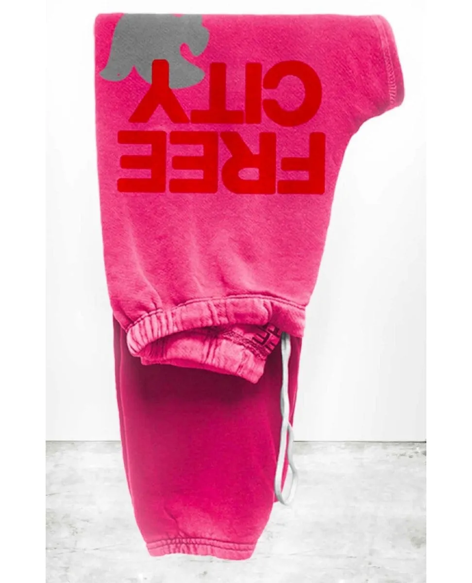 Free City Large Sweatpants Pink Silver