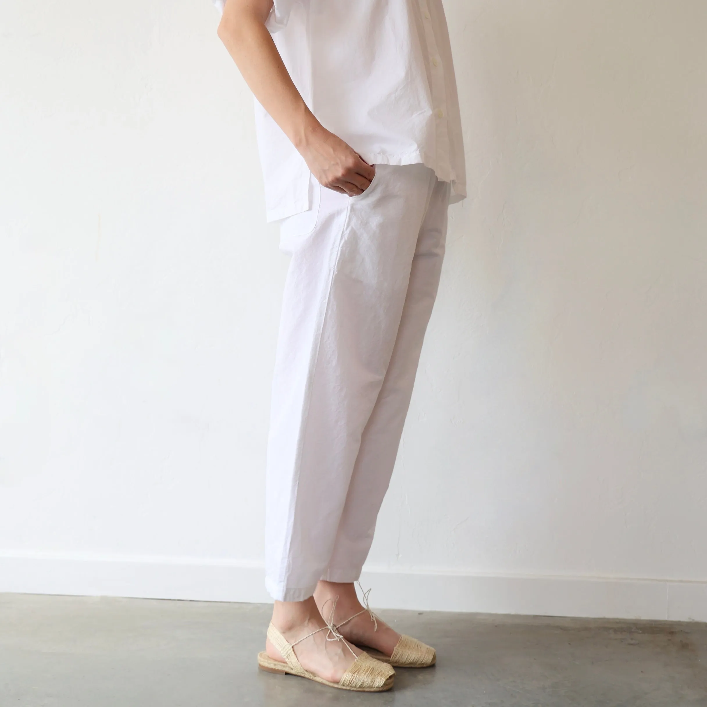 Manuelle Guibal Cotton/Linen Worker Pants - Bright White