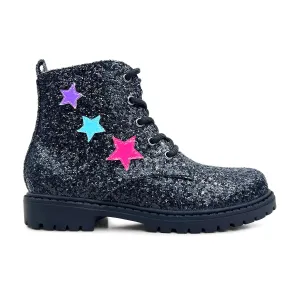 Miss Christie Boot in Black Glitter - Kids from Yosi Samra