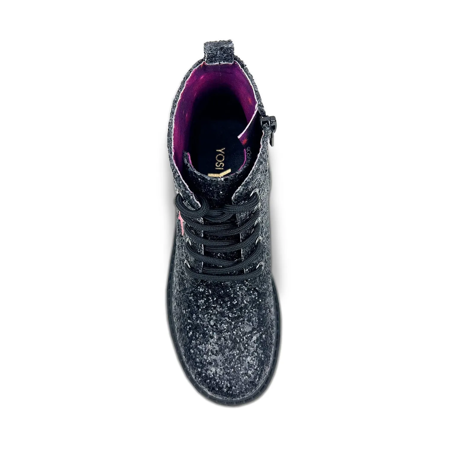 Miss Christie Boot in Black Glitter - Kids from Yosi Samra