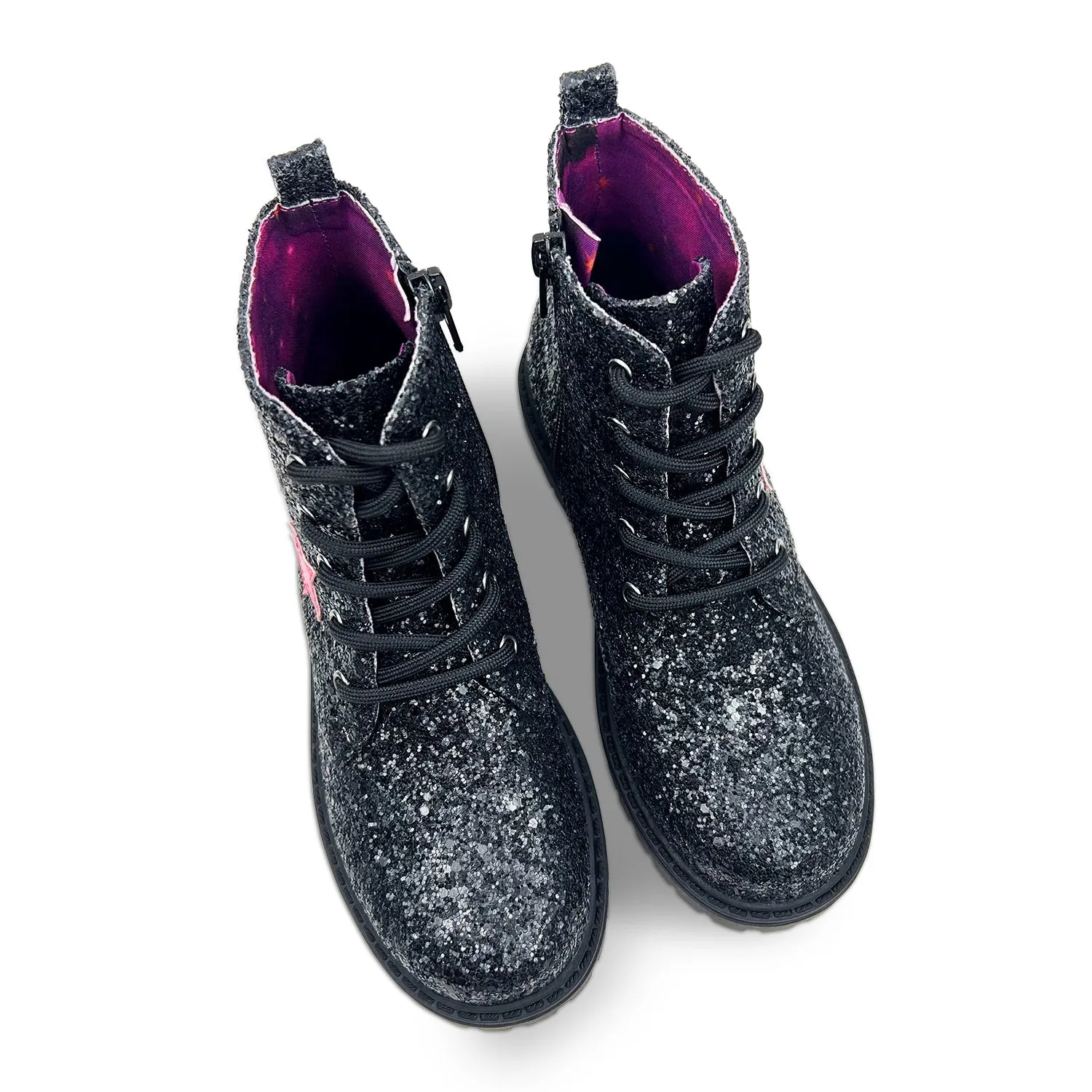 Miss Christie Boot in Black Glitter - Kids from Yosi Samra