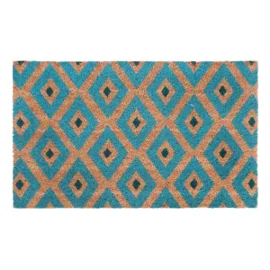 Natural Coir Doormat Blue Kimberley Diamond