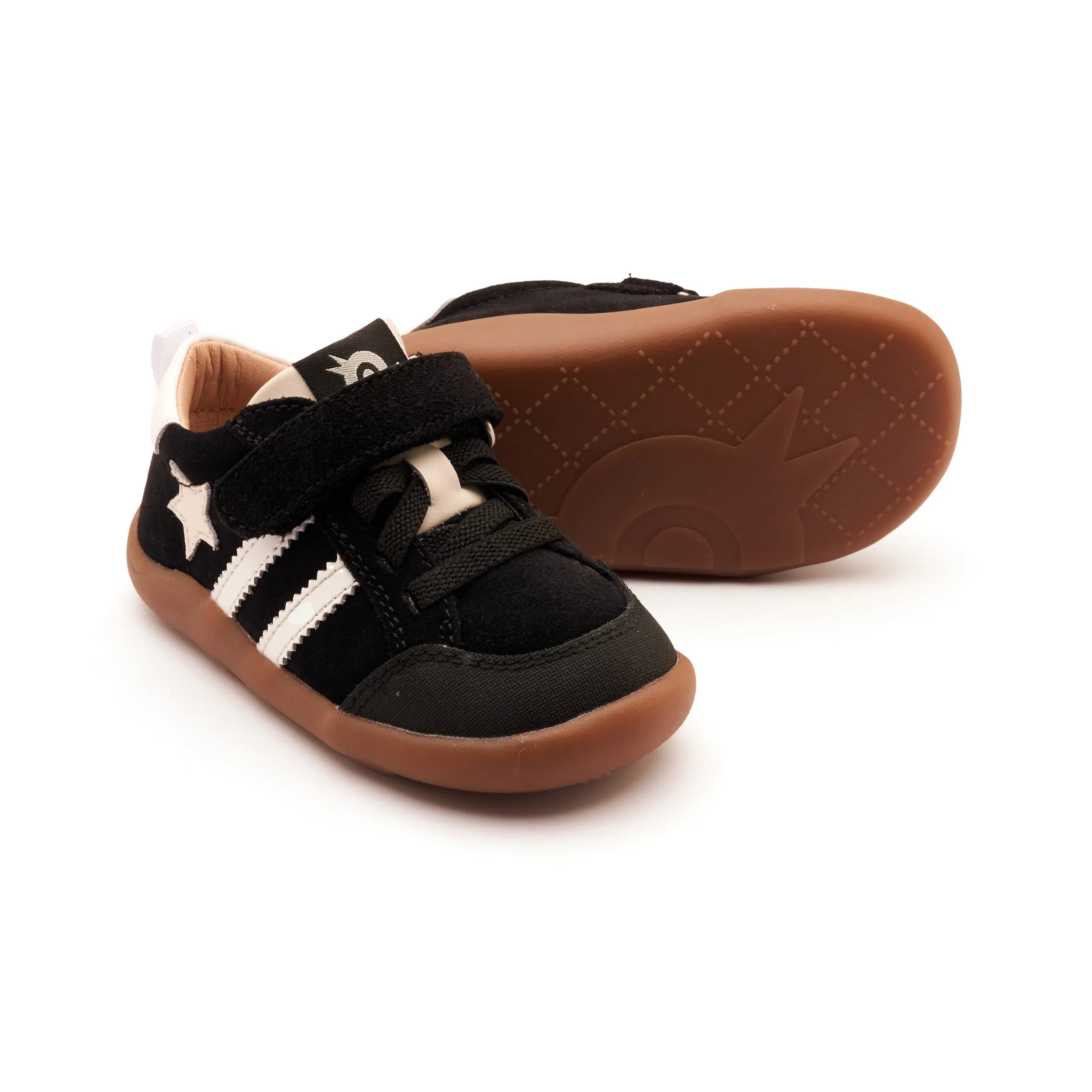 Old Soles WOS | Black Suede/White Low Top Little Kids Sneakers