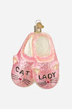 Old World Christmas Cat Lady Slippers Ornament