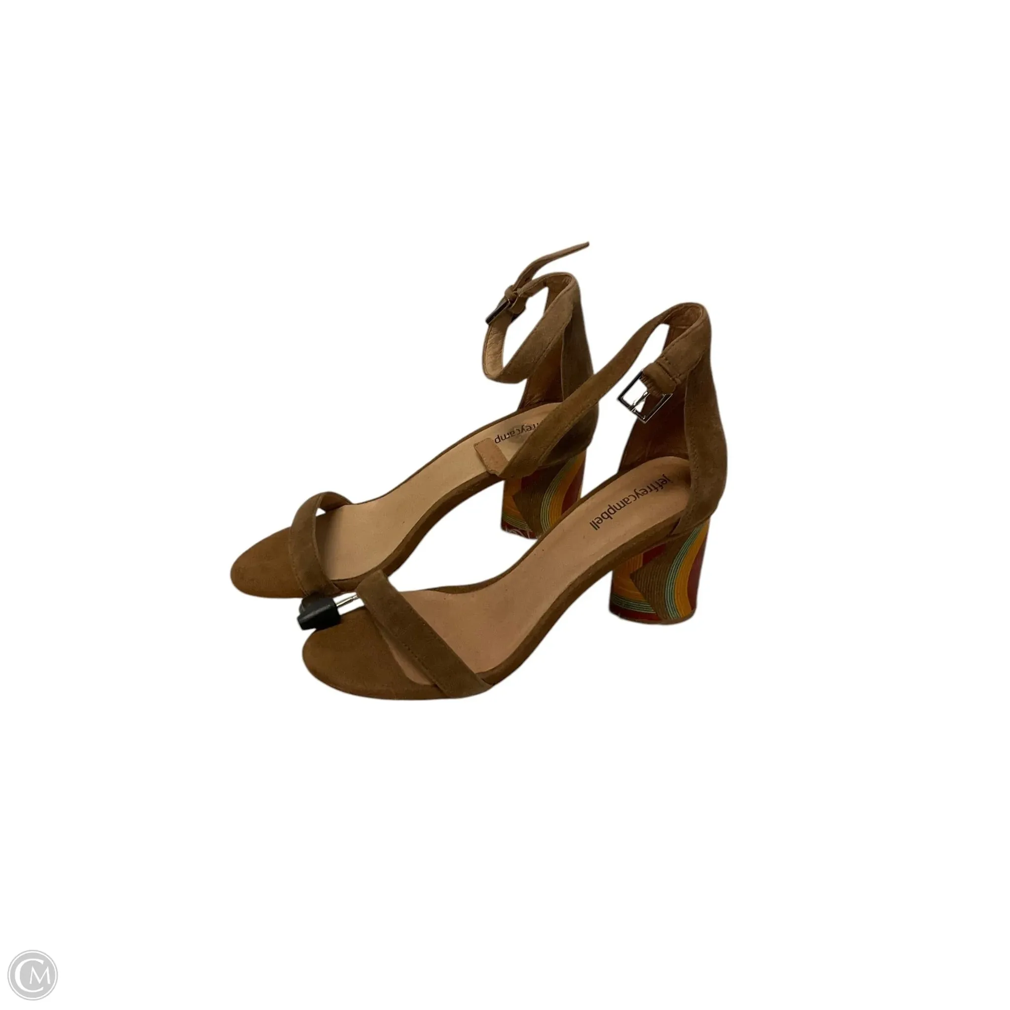 Sandals Heels Block By Jeffery Campbell In Tan, Size: 8