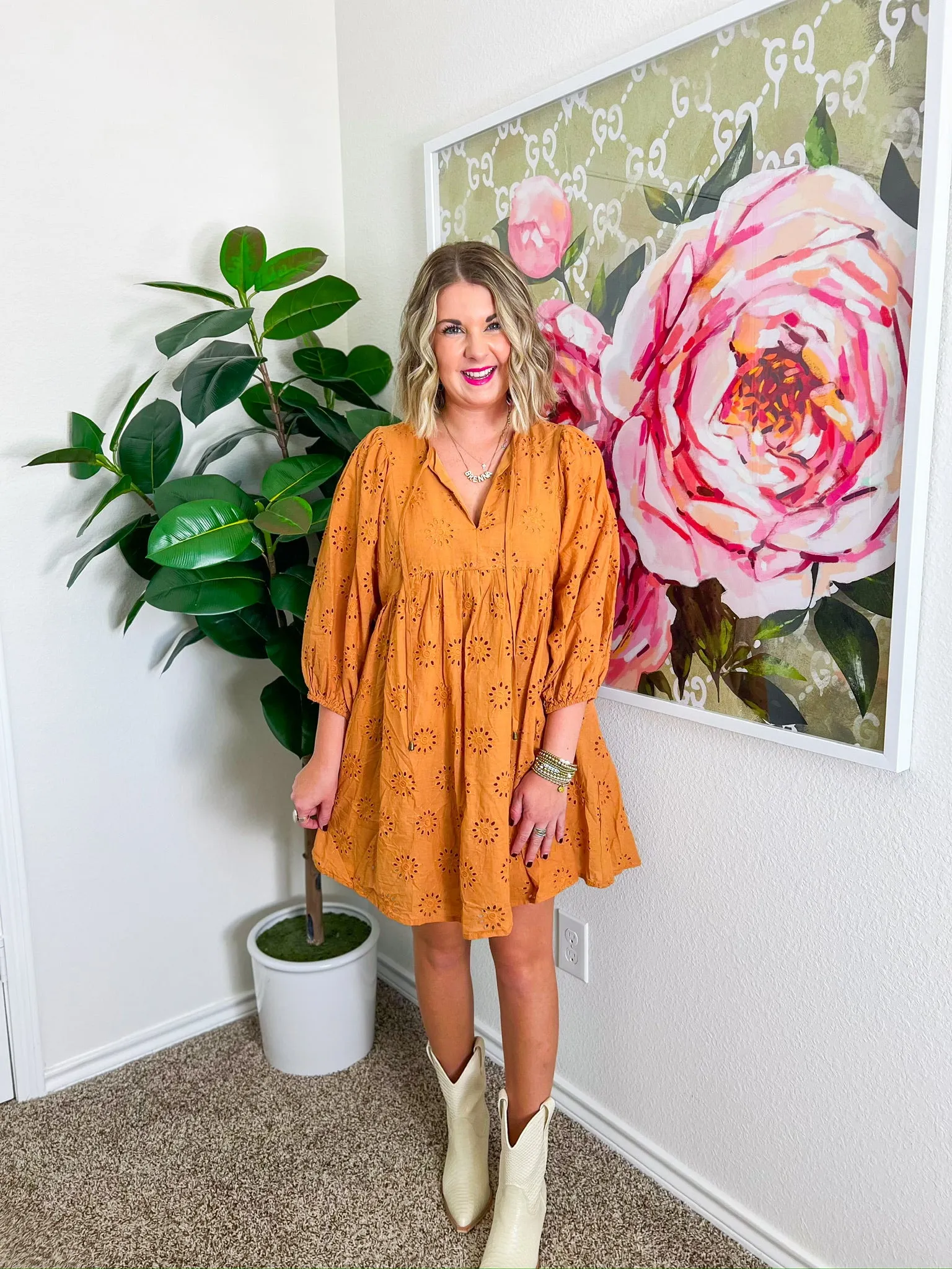 Seasonally Minded Mini Dress - Camel