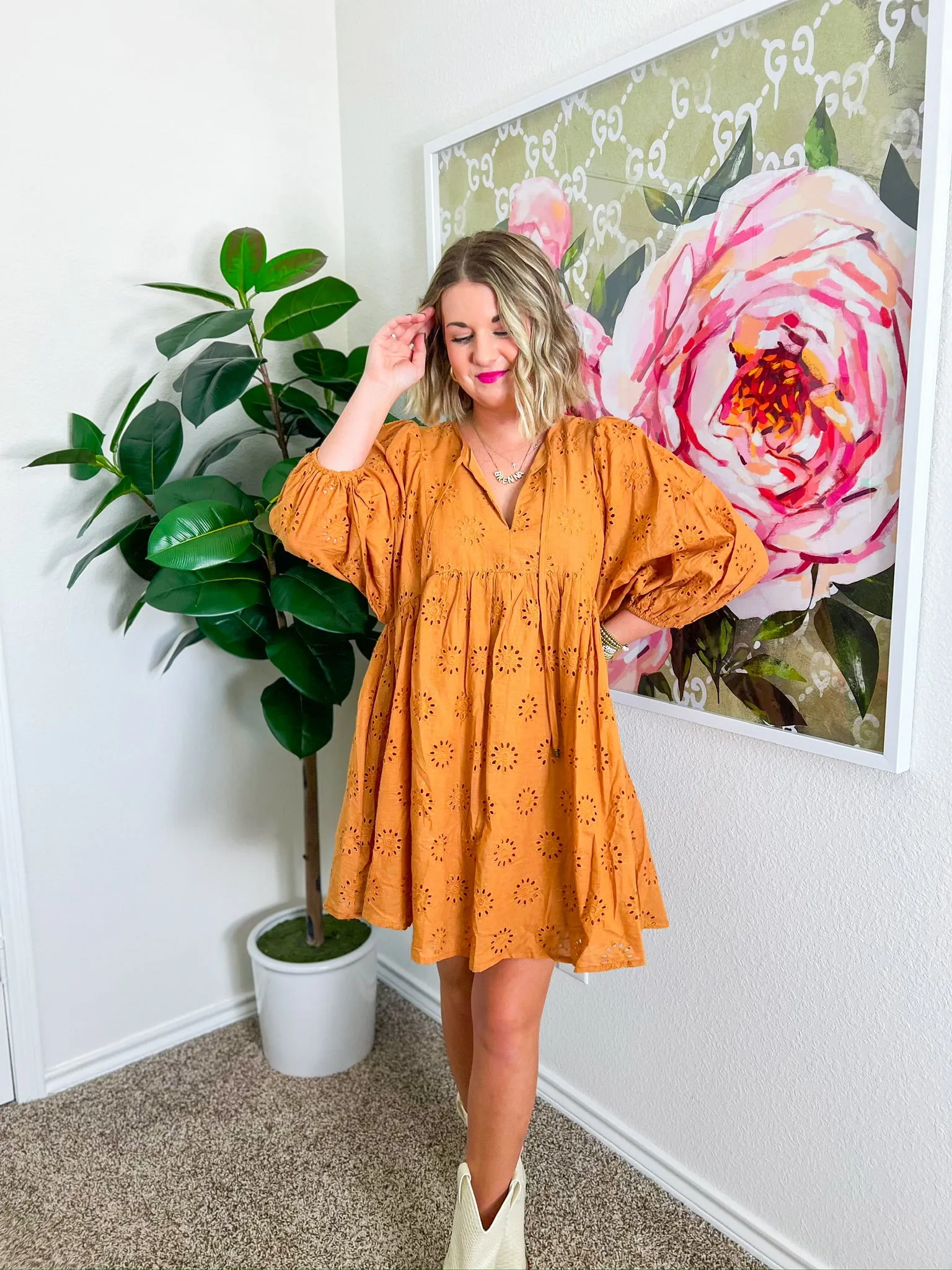 Seasonally Minded Mini Dress - Camel