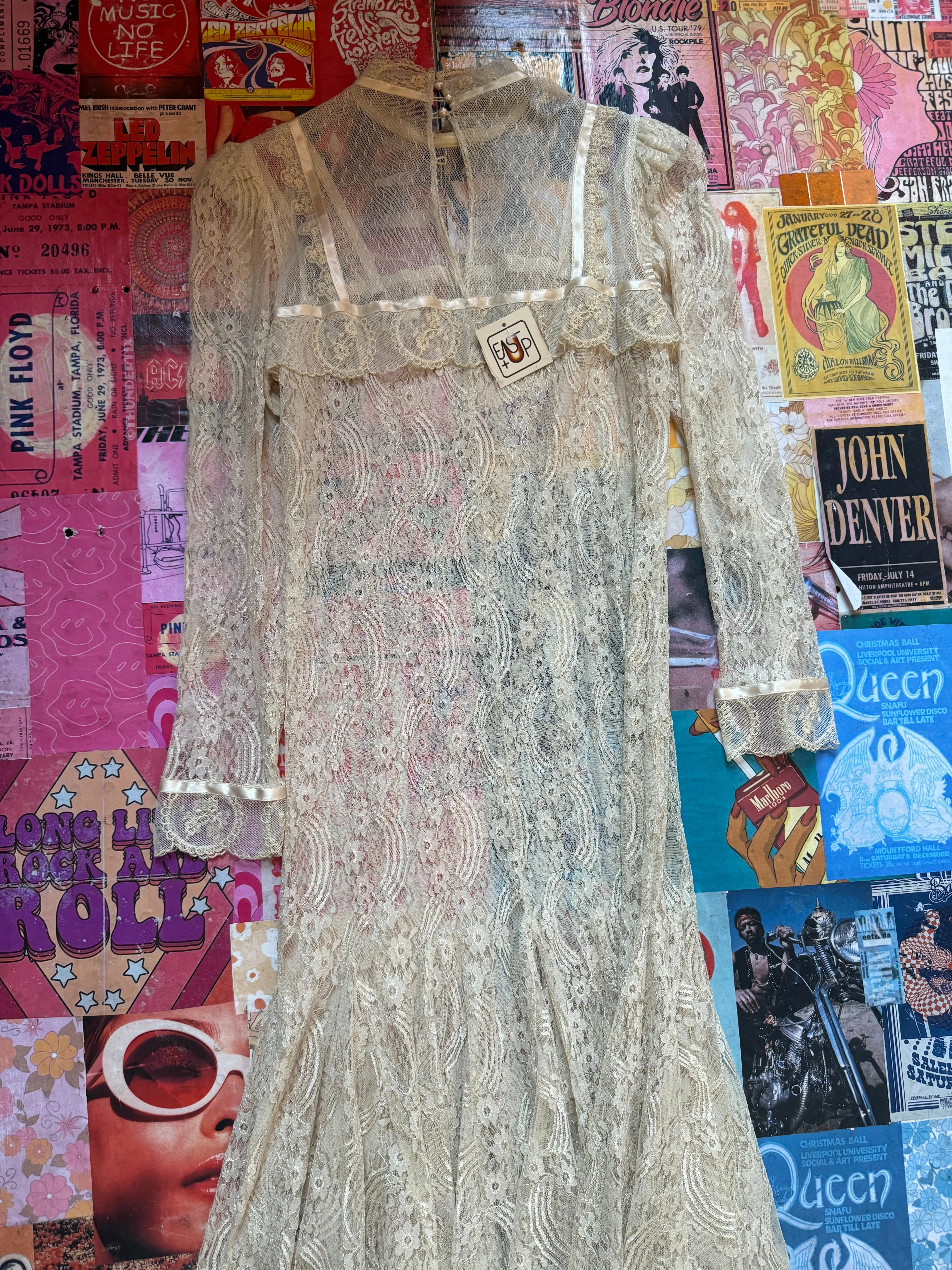 Sheer Floral Lace Midi Dress