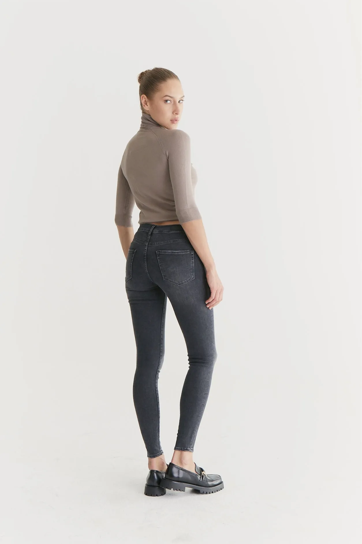 Sophia - High Waist Super Skinny - Random Grey