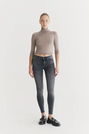 Sophia - High Waist Super Skinny - Random Grey
