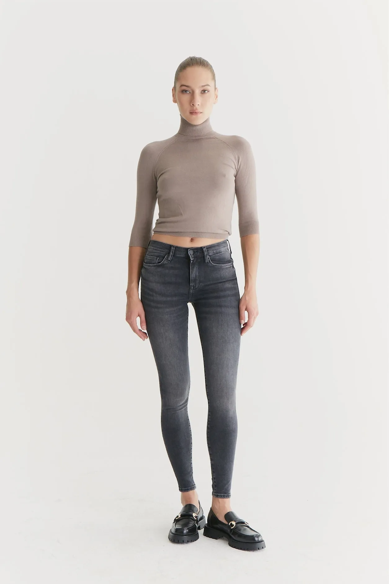 Sophia - High Waist Super Skinny - Random Grey