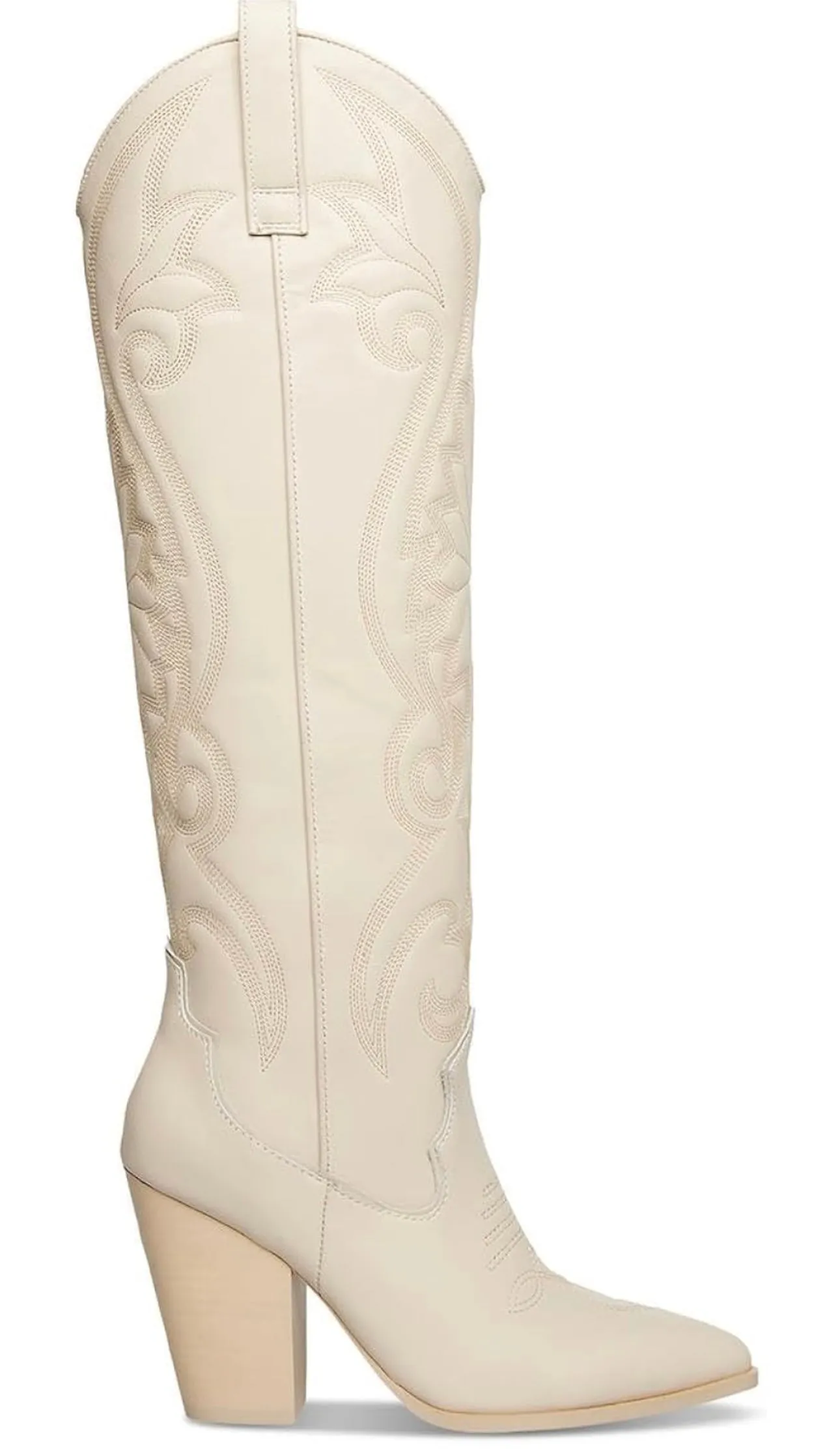 Steve Madden Cream Western Boots, New Without Box, Minor Imperfections Size 6