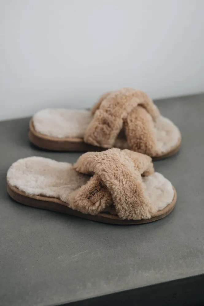 Women's Sheepskin Slide Slippers - DORIS