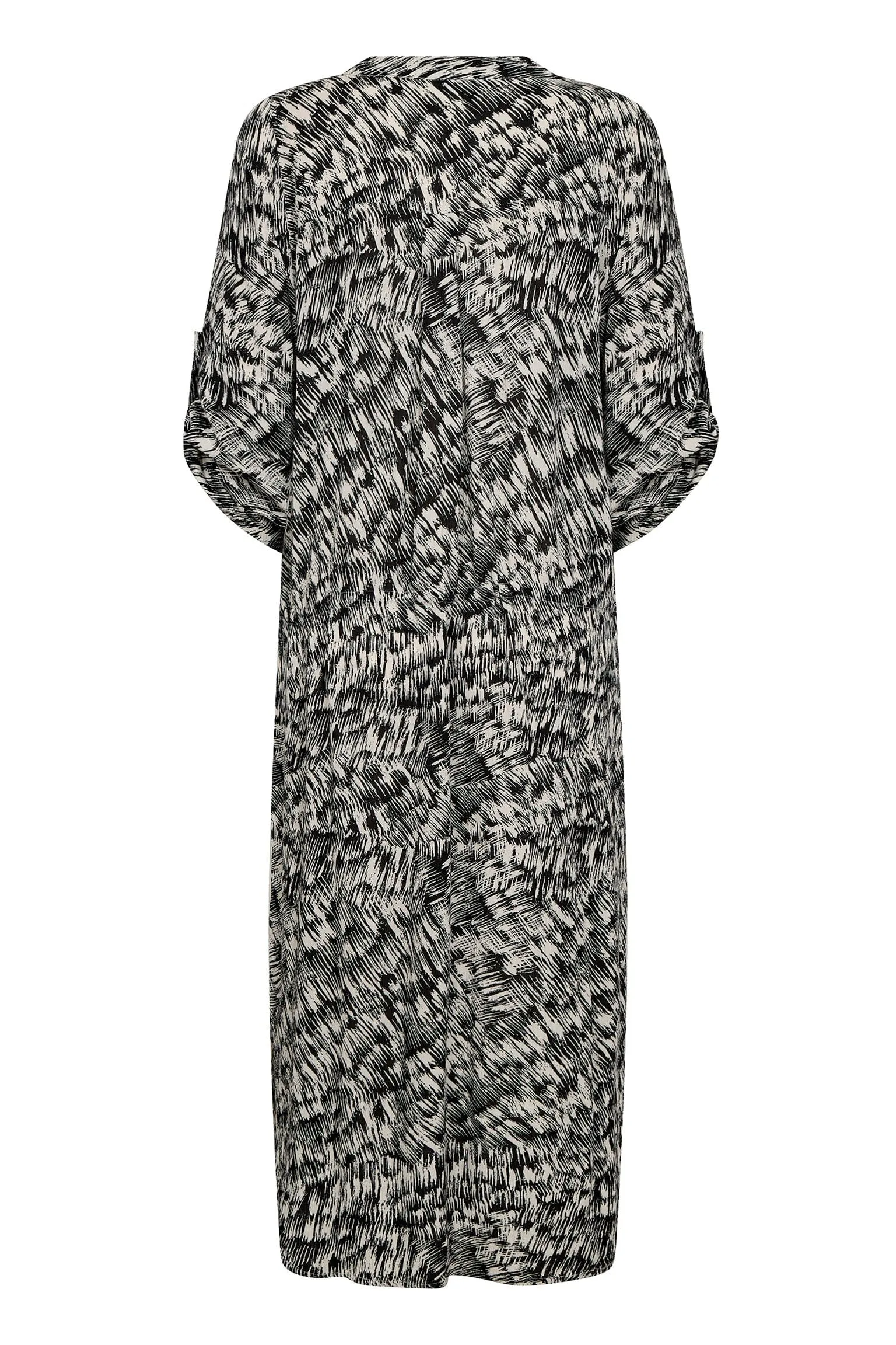 Zaya Printed Midi Dress - Black Stroke Print