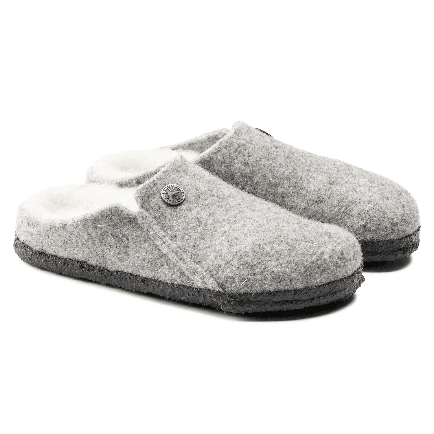 Zermatt Shearling Mule Slipper in Light Grey